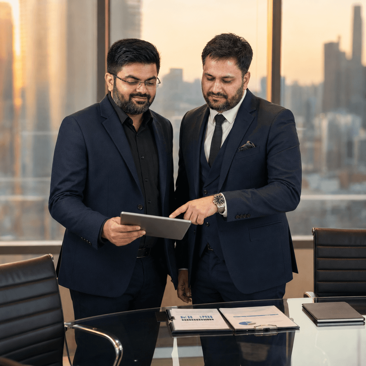 TruPay Capital advisors reviewing financial reports