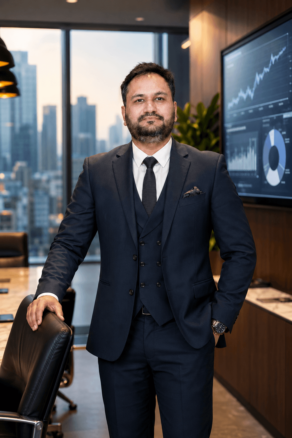Studio portrait of Vishal Gosai, Co-Founder of TruPay Capital Solutions LLP